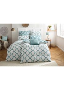 Wendebettw&auml;sche OTTO HOME "Alba in Gr. 135x200 oder 155x220 cm", gr&uuml;n (petrol, wei&szlig;), B/L: 135cm x 200cm, 1 Stk., 1 Stk., Renforc&eacute;, B/L: 80cm x 40cm, 2, Renforc&eacute;, Obermaterial: 100% Baumwolle, Bettw&auml;sche, Wendebettw&auml;sche, Bettw&auml;sche mit Wendeoptik, in verschiedenen Qualit&auml;ten, Baumwolle