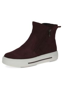Sneaker Caprice, Damen, Gr. 38, Textil, rot (bordeauxrot), Leder, Schuhe Sneaker, Herbstboots mit Zierrei&szlig;verschluss an der Au&szlig;enseite