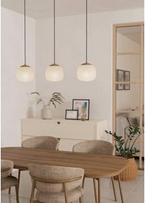 EGLO H&auml;ngeleuchte "COMINIO Pendellampe, Stahl und Glas, E27, IP20, Esstischlampe, Lampe", beige (taupe sandfarben), 3, &Oslash; 0cm H: 110cm, 1 Stk., Leuchten, H&auml;ngeleuchte, L88,5 x B18,5 x H110, taupe, 3X40W exkl., H&auml;ngeleuchte
