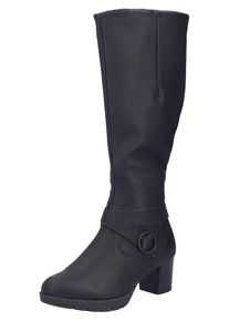 Stiefel Rieker, Damen, Gr. 37, Varioschaft, schwarz, Lederimitat, unifarben, Schuhe Stiefel, Langschaftstiefel, Blockabsatz,mit Rei&szlig;verschluss hinten-schmale Form