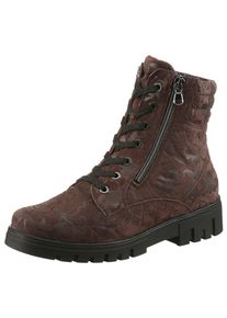 Waldl&auml;ufer Schn&uuml;rstiefelette WALDL&Auml;UFER "H-SERENA", Damen, Gr. 5,5 (38,5), dunkelbraun, Veloursleder, unifarben, Schuhe Schn&uuml;rstiefelette, Schn&uuml;rboots, Profilsohle, Blockabsatz, in Komfortweite H (= sehr weit)