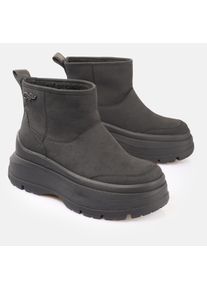 Winterboots Buffalo "Olympia Pull On LO Warm", Damen, Gr. 37, schwarz, Nubuklederimitat, Schuhe Winterboots, Schlupfboots, Stiefelette, Casual-Boots mit Memory Foam