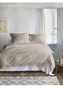 Bettw&auml;sche Irisette "Lotus 8521", beige (natur), B/L: 135cm x 200cm, 1 Stk., 1 Stk., Linon, B/L: 80cm x 80cm, 2 Stk., Linon, Obermaterial: 100% Lyocell, Bettw&auml;sche, Bettw&auml;sche