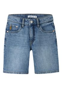 Jeansshorts name it "NKMRYAN REG L DNM SHORTS 6750-DM NOOS", Jungen, Gr. 146, N-Gr, blau (denim blau), Denim/Jeans, Obermaterial: 100% Baumwolle, unifarben, regular fit kurz, Jeans Jeansshorts, Baumwolle