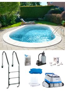 Ovalpool MY POOL BWT "POWER, BxLxH: 400x800x150 cm", beige (folie, sand), B:400cm H:150cm L:800cm, Schwimmbecken, Ovalpool, in 2 Folienfarben erh&auml;ltlich, inkl. Poolroboter POWER ONE4ALL