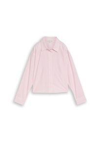 Blusenshirt Tom Tailor, M&auml;dchen, Gr. 152, rosa (soft mauve wei&szlig; stripe), Web, Obermaterial: 100% Baumwolle, gestreift, oversize normal, ohne Ausschnitt, Manschette, Shirts Blusenshirt, mit Streifen Muster