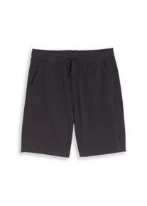 Sweatshorts Tom Tailor, Jungen, Gr. 128, N-Gr, schwarz (coal grau), Sweatware, Obermaterial: 70% Baumwolle, 30% Polyester. Futter: 100% Baumwolle, unifarben, loose fit kniefrei, Hosen Sweatshorts, mit elastischem Bund