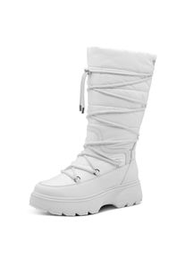 Winterstiefel Tamaris, Damen, Gr. 37, XL-Schaft, wei&szlig;, Lederimitat, Textil, unifarben, Basic, Schuhe Winterstiefel, Plateau, Outdorschuh, in veganer Verarbeitung, XL-Schaftweite