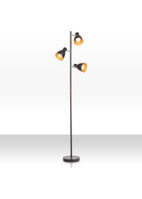 B.K.LICHT Stehlampe, gold (schwarz, goldfarben), 3, &Oslash; 22cm H: 166,5cm, Leuchten, LED Stehleuchte Design Standleuchte Retro Vintage Metall schwarz-gold, Stehlampe