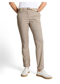 Chinohose Tom Tailor, Damen, Gr. 40, L&auml;nge 32, soft taupe grau, Web, Obermaterial: 86% Baumwolle, 10% Polyester, 4% Elasthan. Futter: 100% Baumwolle, unifarben, schmal lang, Hosen Chinohose, mit G&uuml;rtel und Stretch