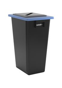 Wertstoffsammler, 1-fach-Sammler, 60 l, Rahmen blau, Deckel mit Schlitz eurokraft pro