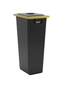 Wertstoffsammler, 1-fach-Sammler, 80 l, Rahmen gelb, Deckel mit runder &Ouml;ffnung eurokraft pro