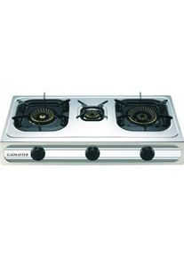 Arka AGD Touristischer 3-Flammen-Gasherd Gasmaster 3b-03srbp, Kochplatte, Silber