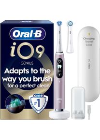Oral-B, Elektrische Zahnb&uuml;rste, Oral B - iO9 Electric Toothbrush - Rose - 2 Brush Head, Charging Travel Case