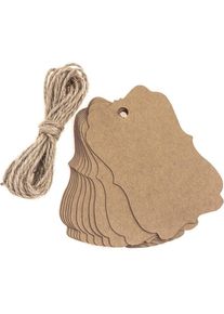 DP Craft, Geschenkverpackung, Kraftanh&auml;nger mit Schnur, Vintage-Schild, 12 St&uuml;ck (12x)