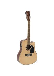 Dimavery DR-612 Westerngitarre 12-saitig, natur (Westerngitarre), Gitarre, Braun