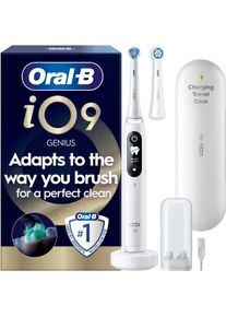 Oral-B, Elektrische Zahnb&uuml;rste, Oral B - iO9 Electric Toothbrush - White - 2 Brush Head, Charging Travel Case
