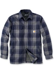 Carhartt Flannel Sherpa, giacca in tessuto , colore: Blu Scuro/Grigio Chiaro , dimensione: M