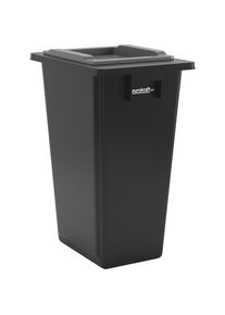 eurokraft pro Afvalbak voor kringloopmateriaal, enkelvoudige verzamelaar, 60 l, frame zwart, deksel met tuimeldeksel