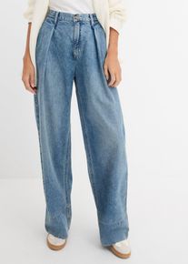 bonprix Wide-Leg-Jeans High Waist, blau, Gr.40, Wide-Leg-Jeans, High Waist, 66% Baumwolle