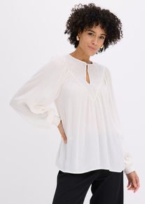 bonprix Női H&iacute;mzett tunika, feh&eacute;r, 50