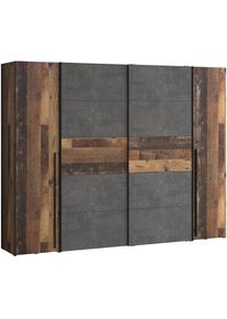FORTE Schwebet&uuml;renschrank &raquo;Narago, Kombischrank, TOPSELLER, Paneele wechselbar&laquo; B/H/T ca. 270/210/61cm, Farbe Wei&szlig; auch mit Spiegeln, Schwebet&uuml;ren in 