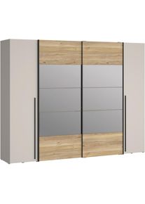 FORTE Schwebet&uuml;renschrank &raquo;Narago, Kombischrank, TOPSELLER, Paneele wechselbar&laquo; B/H/T ca. 270/210/61cm, Farbe Wei&szlig; auch mit Spiegeln, Schwebet&uuml;ren in 