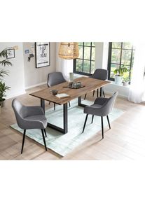 Salesfever Essgruppe &raquo;Essgruppe im schicken Stil&laquo; Set, 5 Stk. tlg. 5-teiliges Set: Tischplatte mit seidenmattem OSMO Hartwachs-&Ouml;l behande