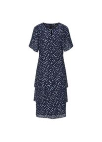 GOLDNER Sommerkleid &raquo;Kurzgr&ouml;&szlig;e Sommerkleid mit Tupfen-Muster&laquo; Ohne Taschen Schlitz am Ausschnitt blau, Gr&ouml;&szlig;e 23