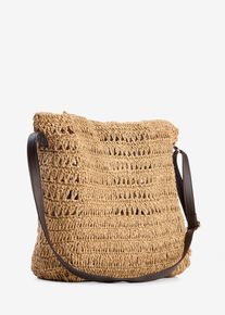Axelremsv&auml;ska med halmlook - beige - storlek 28x33 cm - bonprix