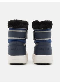 Moon Boot Pojkar Sn&ouml;boots 'PARK STRAP' marinbl&aring; / nattbl&aring; / silver / vit Storlek 30