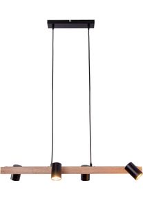 N&auml;ve N&Auml;VE Pendelleuchte "Frida", schwarz, 4, H: 120cm, 1 Stk., Leuchten, Material Metall/Gummibaum, Farbe natur/schwarz, exkl. 4xGU10 max. 40W, Pendelleuchte