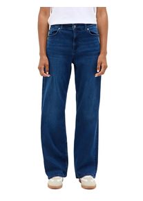 Weite Jeans Mustang "Damen Style Madison Wide", Damen, Gr. 26, L&auml;nge 30, 682 mittelblau, Denim/Jeans, 78% Baumwolle, 10% Lyocell, 9% Elastomultiester, 3% Elasthan, unifarben, weit, Jeans Weite Jeans