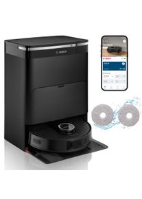 Bosch Saugroboter "Spotless Max BCRDW3B mit Wischfunktion, rotierende Wischpads", schwarz, B:34cm H:9,8cm, Saugroboter, Datensicherheit, 11.000 Pa Saugkraft, Absaugstation, Carbon B&uuml;rste, Saugroboter, Topseller