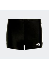 Badehose adidas Performance "3-STREIFEN KIDS BOXER", Jungen, Gr. 158, N-Gr, schwarz-wei&szlig; (schwarz, wei&szlig;), Obermaterial: 78% Polyamid, 22% Elasthan, Badehosen Badehose