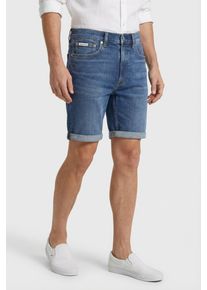 Shorts Calvin Klein Jeans "SLIM SHORT", Herren, Gr. 31, N-Gr, hampton, Denim/Jeans, Obermaterial: 70% Baumwolle, 29% Polyester, 1% Elasthan, unifarben, klassisch normal, Hosen Shorts, Slim fit Passform mit praktischen Taschen