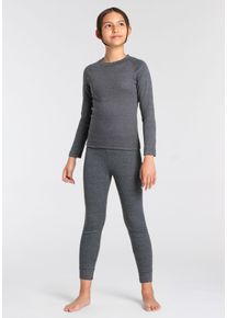 Thermounterhose HEATKEEPER, M&auml;dchen, Gr. 128/134, grau (anthrazit, meliert), Obermaterial: 50% Baumwolle, 50% Polyester, unifarben, Unterhosen Thermounterhose, Thermohose f&uuml;r Jungen und M&auml;dchen, Topseller