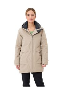 Parka Vaude "WOMEN'S SKOMER WINTER PARKA III", Damen, Gr. 46, beige (linen), Obermaterial: 100% Polyester. Futter: 100% Polyester. Wattierung: 100% Polyester, Jacken Parka, mit PrimaLoft-Wattierung, wasserdicht, winddicht, atmungsaktiv
