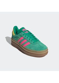 Sneaker adidas originals "GAZELLE BOLD", Damen, Gr. 37, court gr&uuml;n, lucid pink, pure sulfur, Leder, Synthetik, Schuhe Sneaker