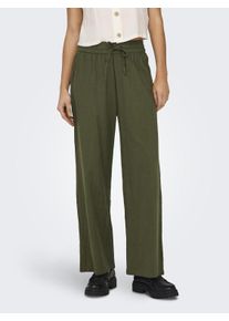 Schlupfhose Only "ONLTIZANA COTTON LOOSE PANTS WVN NOOS", Damen, Gr. M (38), N-Gr, gr&uuml;n (grape leaf), Web, Obermaterial: 100% Baumwolle, unifarben, regular fit kn&ouml;chellang, Hosen Schlupfhose
