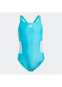 Badeanzug adidas Performance "3-STREIFEN C-BACK KIDS", M&auml;dchen, Gr. 110, N-Gr, wei&szlig; (lucid cyan, wei&szlig;), Obermaterial: 78% Polyester, 22% Elasthan, Badeanz&uuml;ge Badeanzug