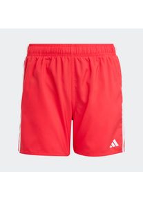 Badeshorts adidas Performance "3-STREIFEN KIDS", Jungen, Gr. 128, N-Gr, rot (pure ruby, wei&szlig;), Obermaterial: 100% Polyester, Badehosen Badeshorts