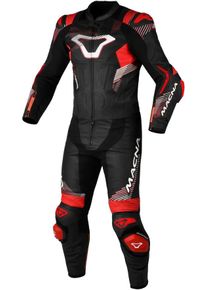 Macna Armadyl, leather suit 2pcs. perforated , color: Black/Red/White , size: 48