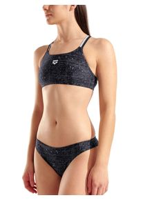 arena Kvinnor Bikini 'RIBBED BANDEAU' m&ouml;rkgr&aring; / svart / vit Storlek L