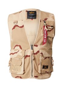 Alpha Industries M&auml;n V&auml;st sand / ljusbeige / r&ouml;d Storlek M