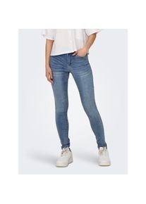 Only, Damen, Skinny-fit-Jeans &raquo;ONLWAUW MID SKINNY DNM GUABOX&laquo;, Light Medium Blue Denim, XS (34) - L&auml;nge 30, Extra-eng geschnittene Beinform betont die