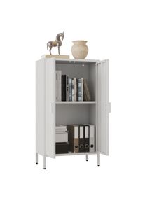Vcm, Kommode &raquo;Stahl Kommode Sideboard Schrank Dreht&uuml;ren Flokas M&laquo; 1 Stk. tlg., Wei&szlig;,