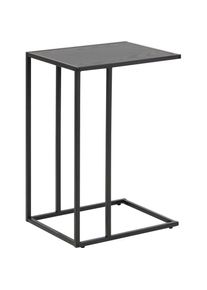 ACTONA GROUP, Beistelltisch mit schmalen Metallgestell im modernen Industrie-Look, H&ouml;he 63 cm, Esche schwarz + matt schwarz + Esche schwarz,