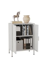 Vcm, Kommode &raquo;Stahl Kommode Sideboard Schrank Dreht&uuml;ren Flokas S&laquo; 1 Stk. tlg., Wei&szlig;,