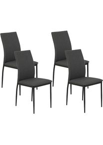 Hela, Esszimmerstuhl &raquo;ALIZIA&laquo; (Set) 4 Stk.Bezug Microfaser Flachgewebe, Unser Bestpreis, Anthrazit + Schwarz + Anthrazit, 100% Polyester,